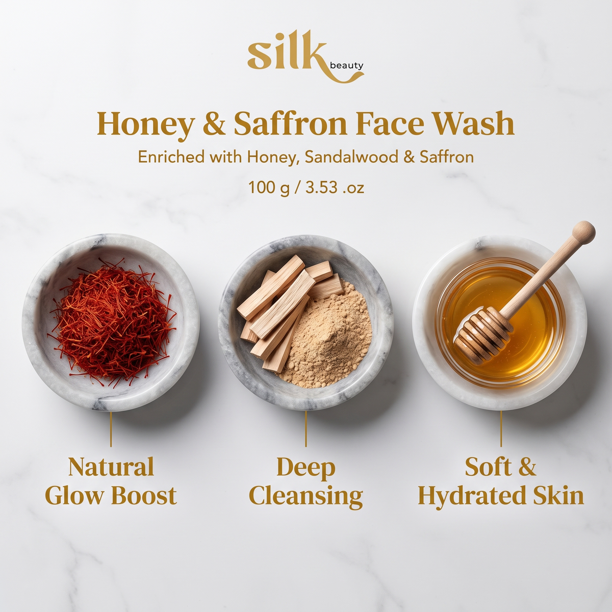 Silk Beauty Honey & Saffron Face Wash - 100g