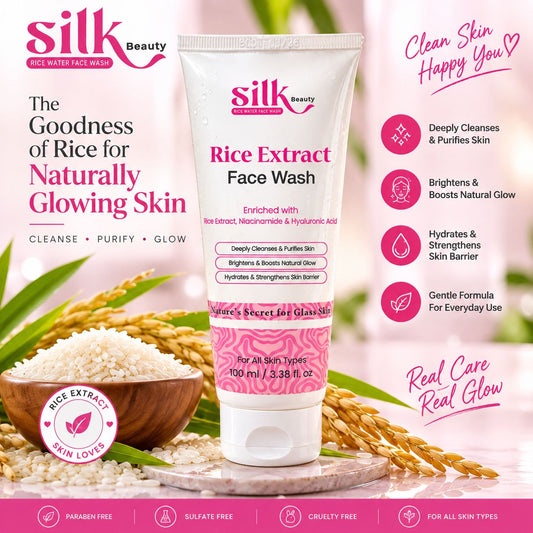 Silk Beauty Rice Extract Face Wash for Glass Skin – 100ml